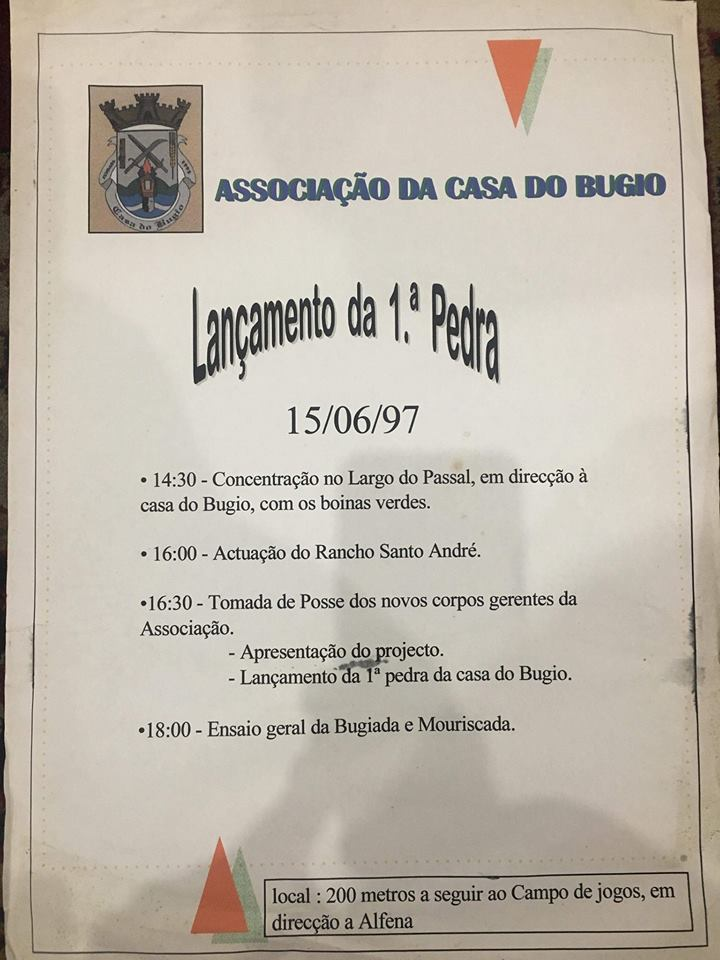 Lançamento da 1ª pedra da Casa do Bugio — 1997